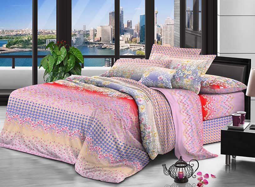 100% Polyester peach microfiber fabric 65 gsm 235 cm Pigment Printing for bedding